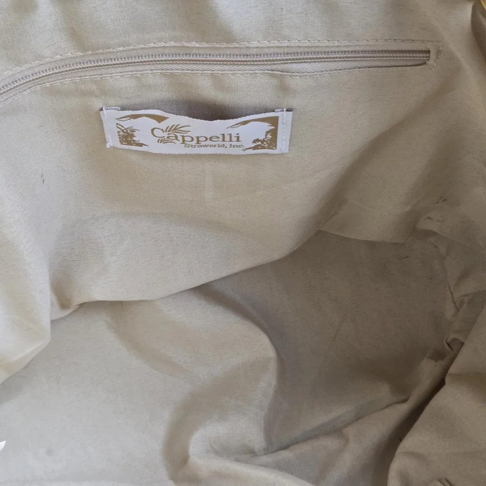 Cappelli Elegant Shimmering Metallic Gold & Tan Design Women's Tote Bag Vintage